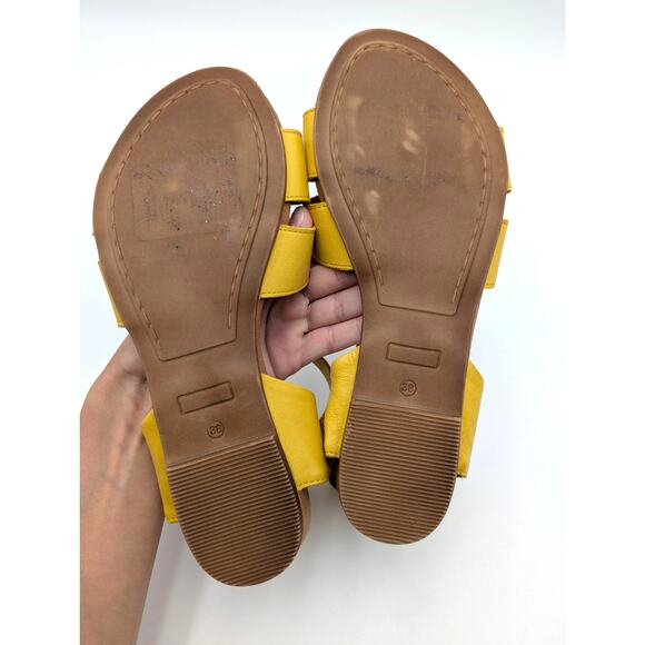 Miz Mooz Annalise Sandal Ankle Strap Women's Leather Yellow Size US7.5 EU38 - Picture 8 of 12